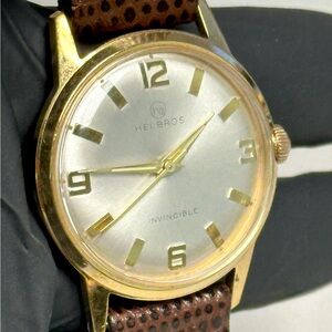 Helbros Invincible 1960’s Mechanical Hand Wind Gold-Tone 34mm Vintage Watch